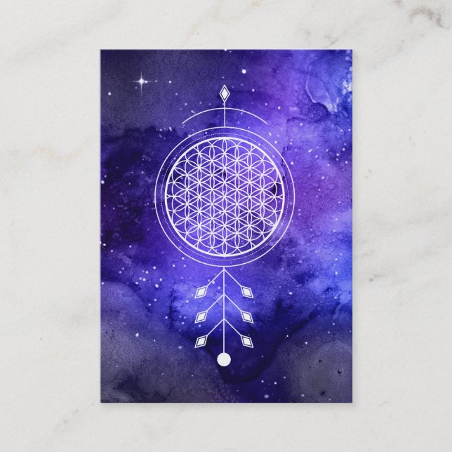 Carte De Visite *~* Fleur Reiki de la vie Univers d'astrologie du  (Devant)