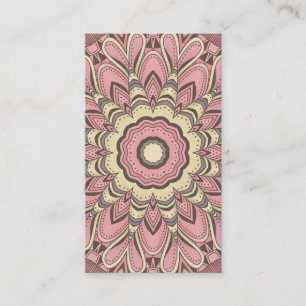 Carte De Visite Fleur rose de l'amour - mandala