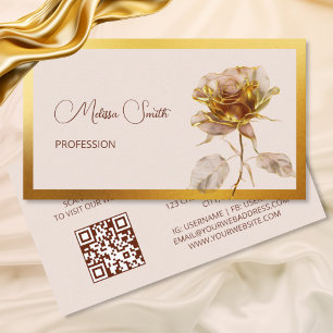 Carte De Visite Fleur Rose or Ethereal