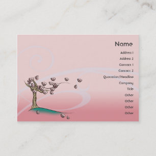 Carte De Visite Fleur rose - potelée