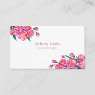 Carte De Visite Fleur rose printanière Fleur florale Fleur de Fleu