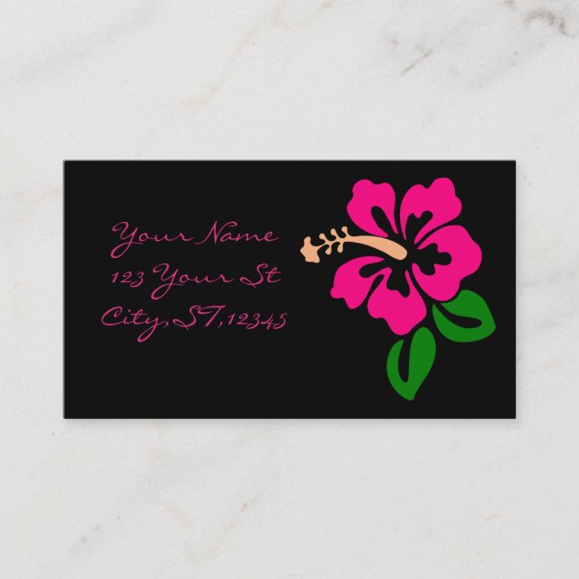 Carte De Visite Fleur rose tropicale Thunder_Cove de ketmie (Devant)