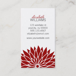 Carte De Visite Fleur rouge