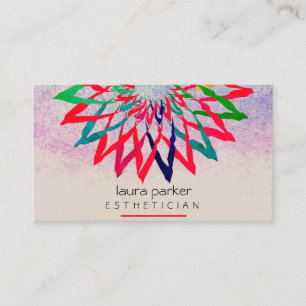 Carte De Visite Fleur Rouge Lotus Professeur de Yoga de beauté