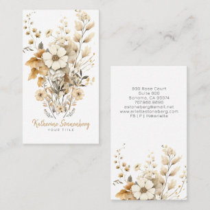 Carte De Visite Fleur Rustique en Fleurs