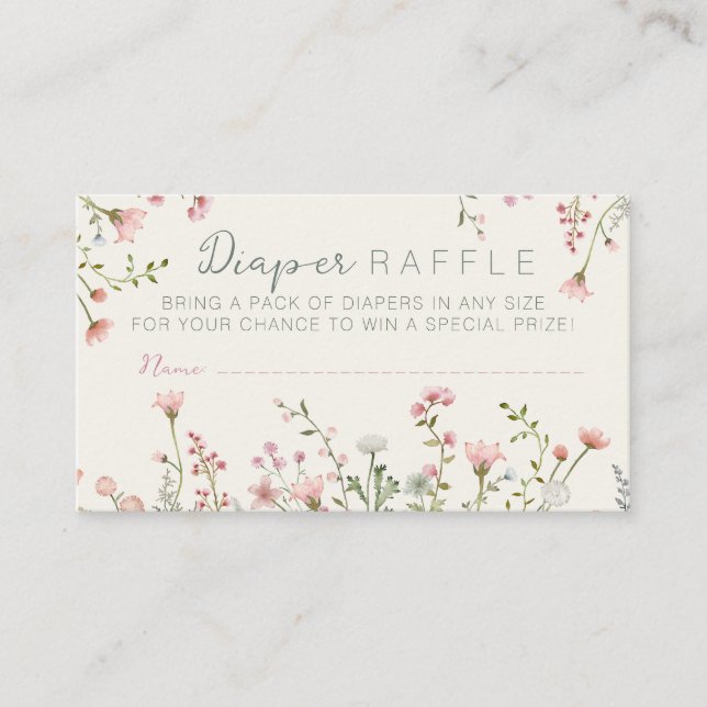 Carte De Visite Fleur sauvage Baby dans le Baby shower en fleur (Devant)