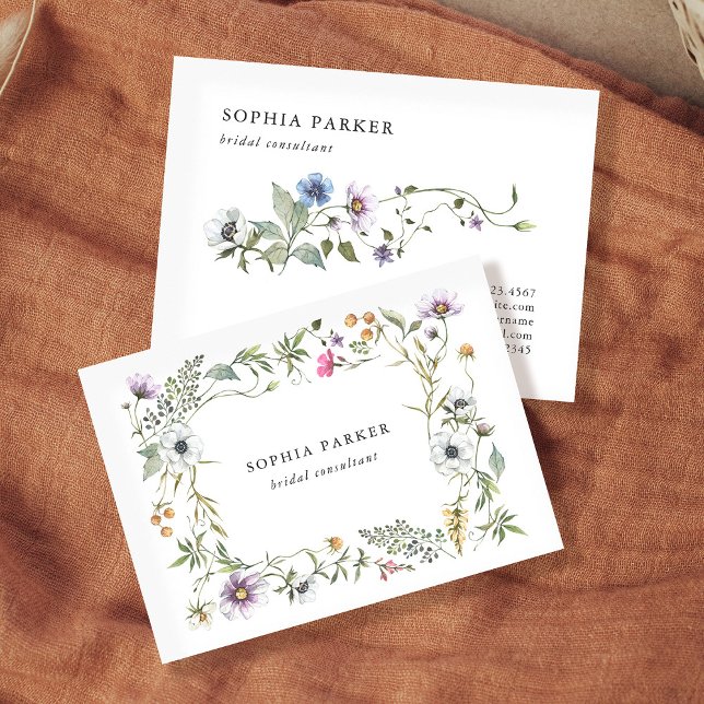 Carte De Visite Fleur sauvage botanique | Fille et élégante (Elegant and feminine wildflower business cards)