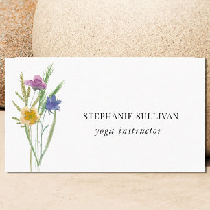 Carte de visite Fleur sauvage de l'instructeur de 