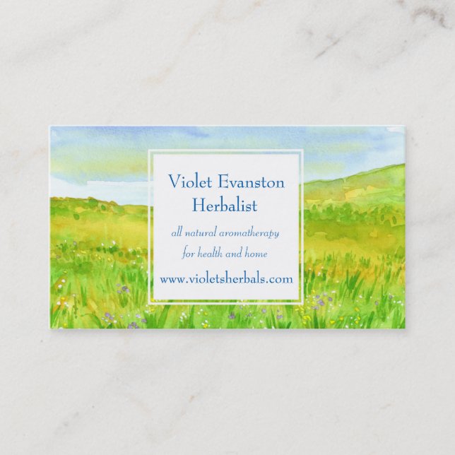 Carte De Visite Fleur sauvage d'herbe des Prairies Herbe Meadow (Devant)