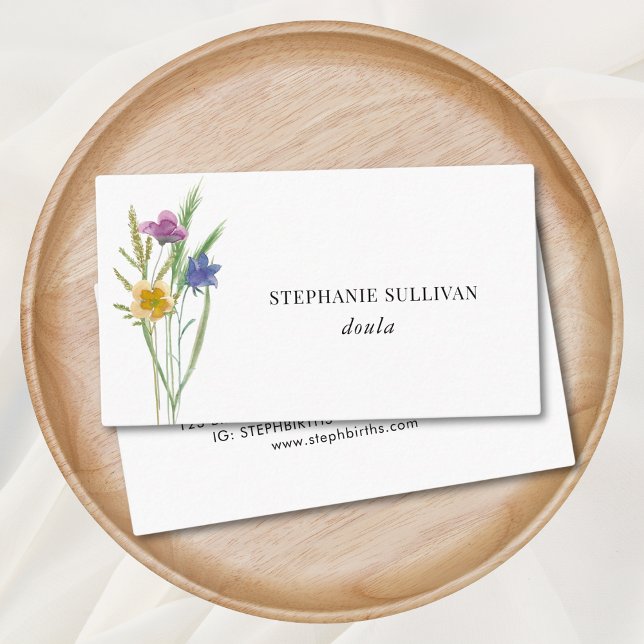 Carte de visite Fleur sauvage Doula (Créateur téléchargé)