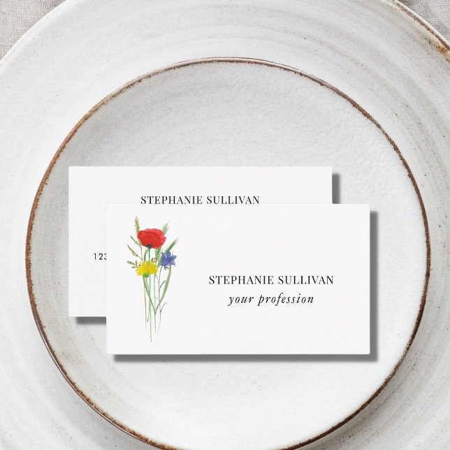 Carte De Visite Fleur sauvage professionnel (Créateur téléchargé)