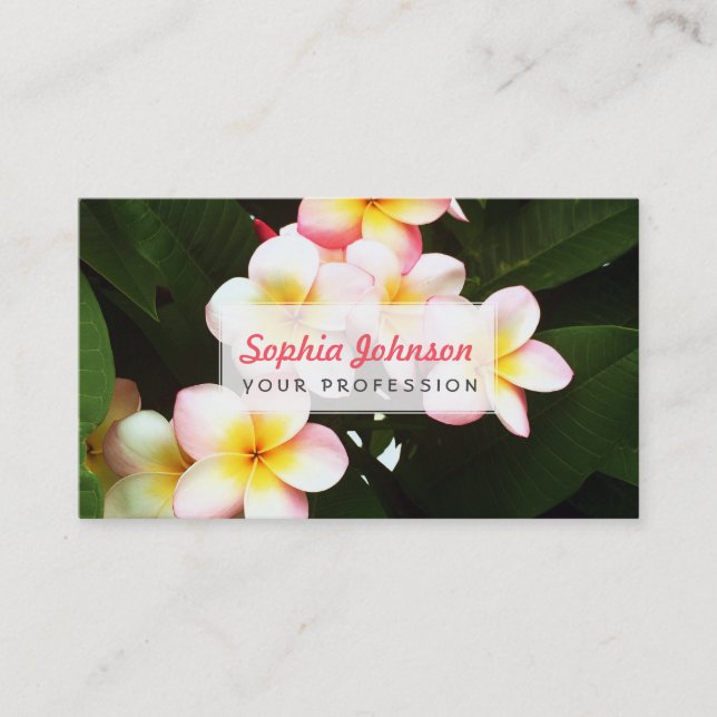 Carte De Visite Fleur tropicale de Frangipani (Devant)