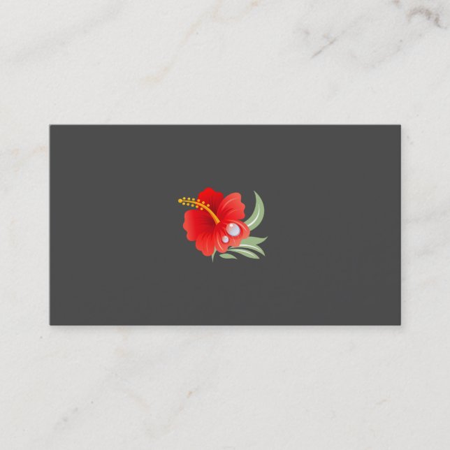 Carte De Visite Fleur tropicale (Gris d'argent glacé) (Devant)