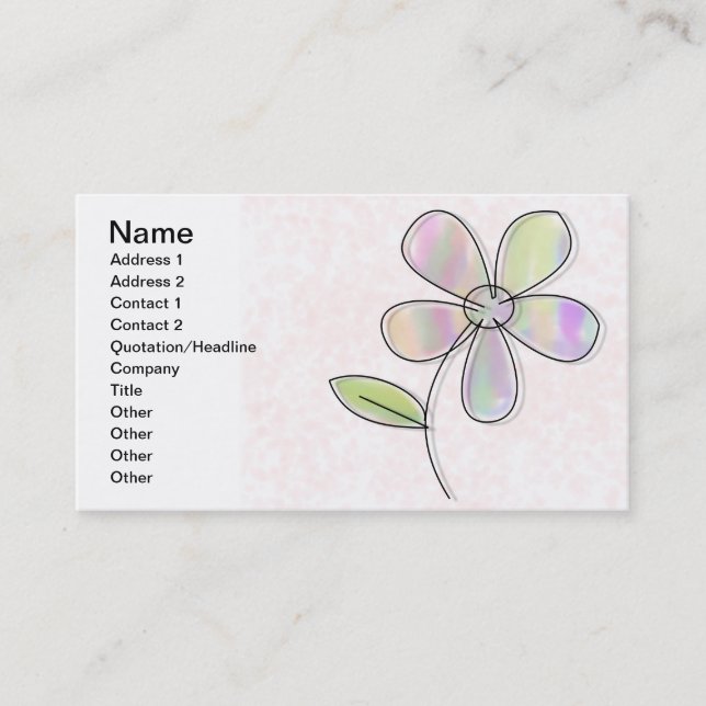 Carte De Visite Fleur unique (Devant)