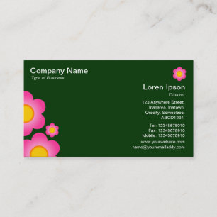 Carte De Visite Fleur vectorielle - Vert foncé