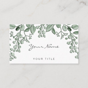 Carte de visite fleuri Feuille verdoyant