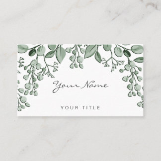 Carte de visite fleuri Feuille verdoyant