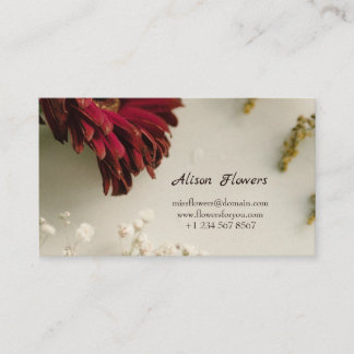 Carte de visite fleuriste avec fleurs