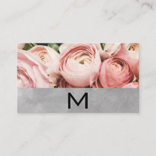 Carte De Visite Fleuriste   Bloc d'aquarelle rose Fleurs
