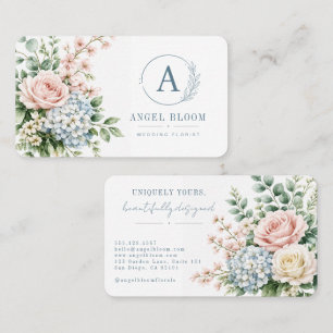 Carte De Visite Fleuriste de mariage à l'aquarelle élégante
