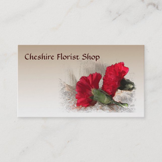 Carte De Visite Fleuriste d'oeillets (Devant)
