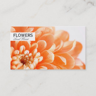Carte De Visite Fleuriste   Elegant Orange (ramassage/livraison)