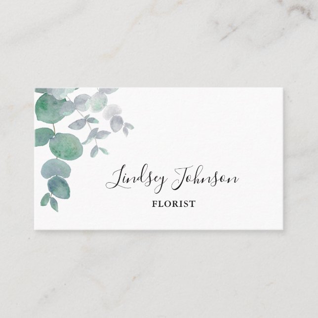 Carte De Visite Fleuriste Eucalyptus (Devant)