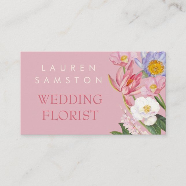 Carte de visite fleuriste mariage (Devant)