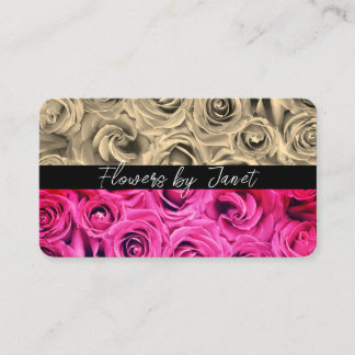 Carte De Visite Fleuriste Petite entreprise Fleurs Roses Florales