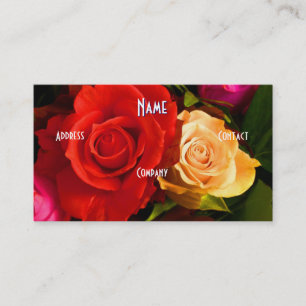 Carte De Visite Fleuriste - Rose jaune rouge
