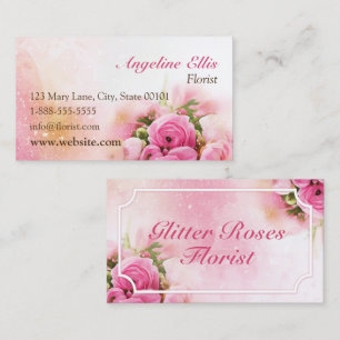 Carte de visite fleuriste rose Roses