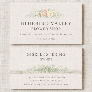 Carte De Visite Fleuriste Shabby Chic Lin Country