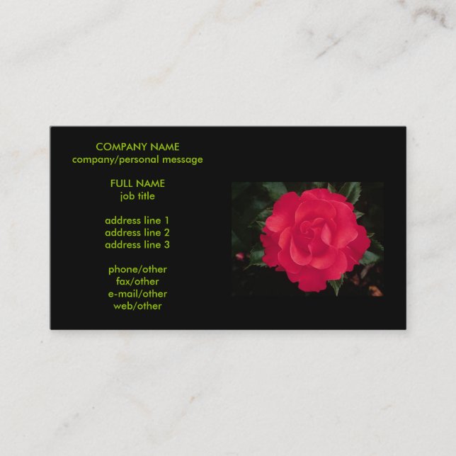Carte De Visite fleurs (Devant)