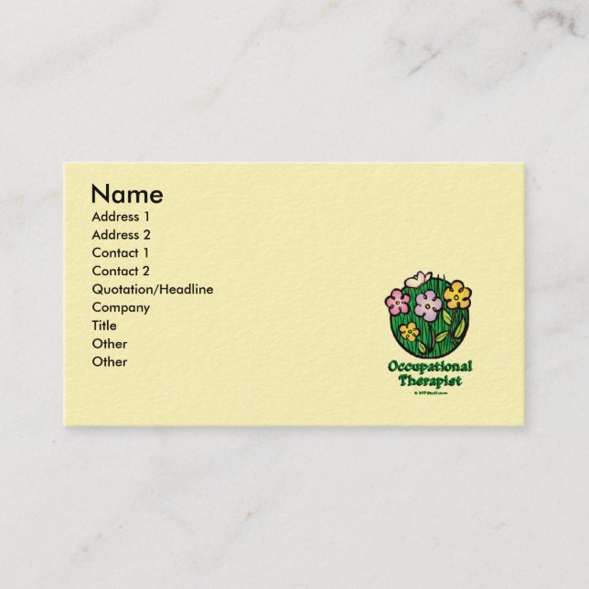 Carte De Visite Fleurs 2 d'ergothérapiste (Devant)