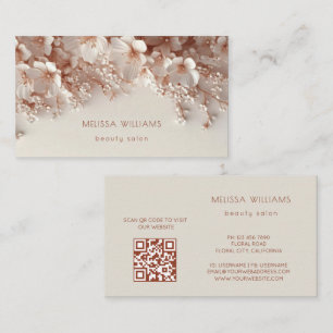 Carte De Visite Fleurs 3D blanches