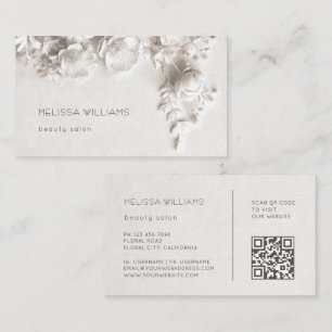 Carte De Visite Fleurs 3D sculpturales en ivoire