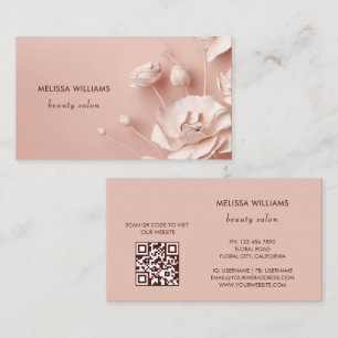 Carte De Visite Fleurs 3D simples roses
