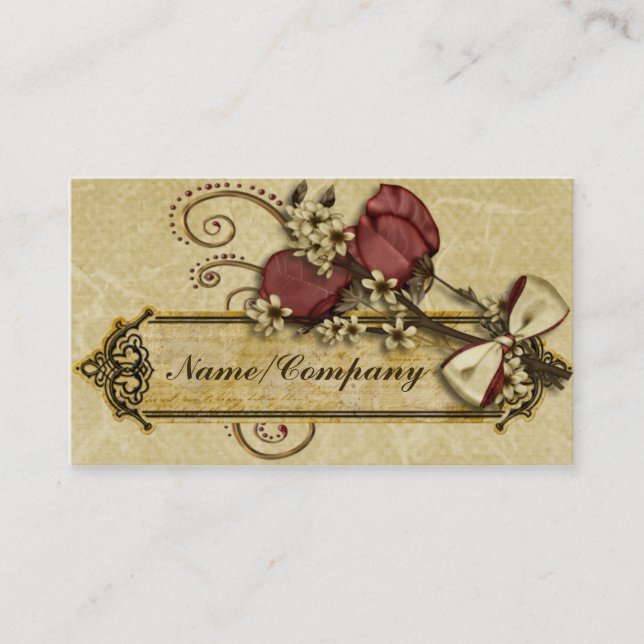 Carte De Visite Fleurs antiques (Devant)