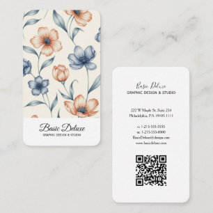 Carte de visite Fleurs Aquarelle Vintage