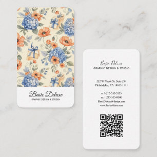 Carte de visite Fleurs Aquarelle Vintage