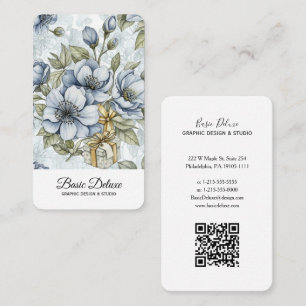 Carte de visite Fleurs Aquarelle Vintage