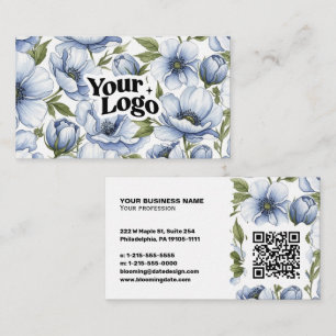 Carte de visite Fleurs Aquarelle Vintage