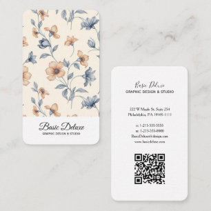 Carte de visite Fleurs Aquarelle Vintage