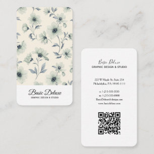 Carte de visite Fleurs Aquarelle Vintage