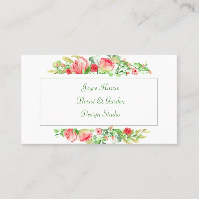 Carte De Visite Fleurs aquarelles (Devant)