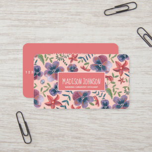 Carte De Visite Fleurs aquarelles bohèmes teintées de floral
