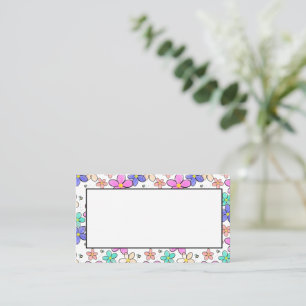 Carte De Visite fleurs arc-en-ciel colorées lumineuses abeilles bo