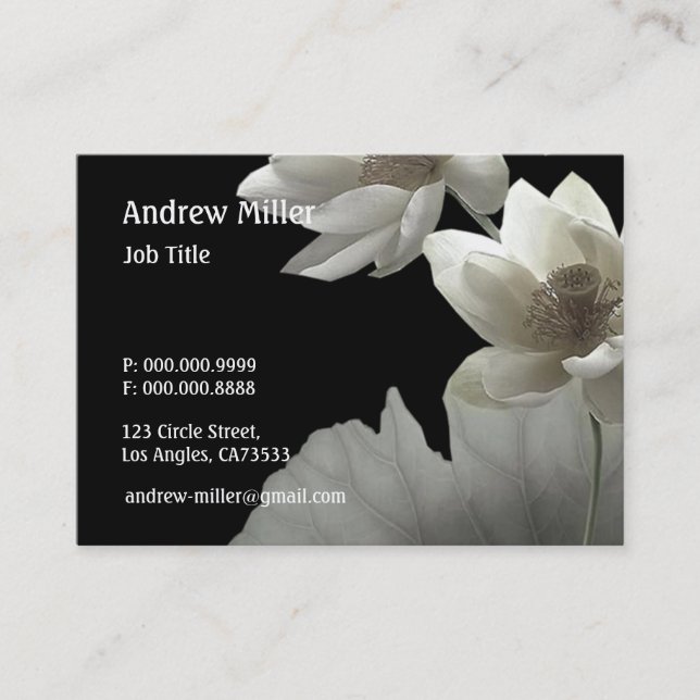 Carte De Visite Fleurs artistiques de Lotus (Devant)