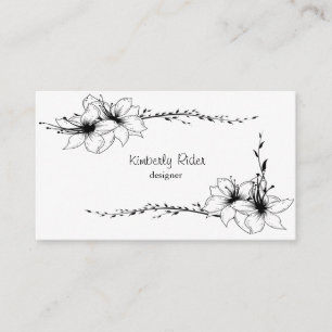 Carte De Visite Fleurs Avec Cinq Pétales