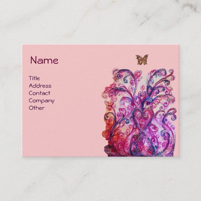 Carte De Visite FLEURS BLANCHES rouge vif rose violet blanc violet (Devant)